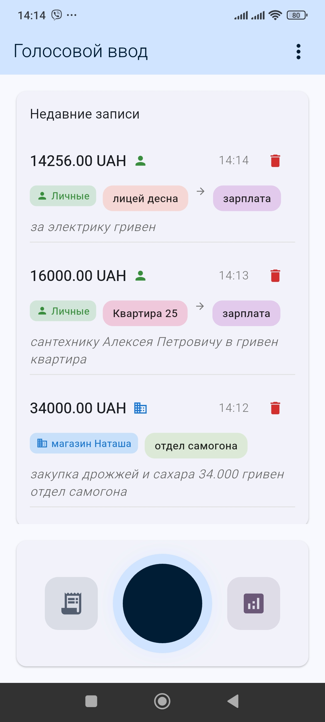 Интерфейс Money Wall
